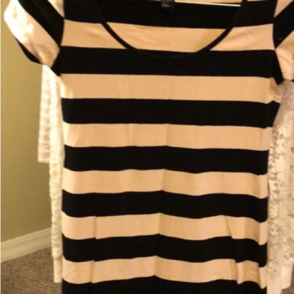 Striped Black and Cream Women's Top